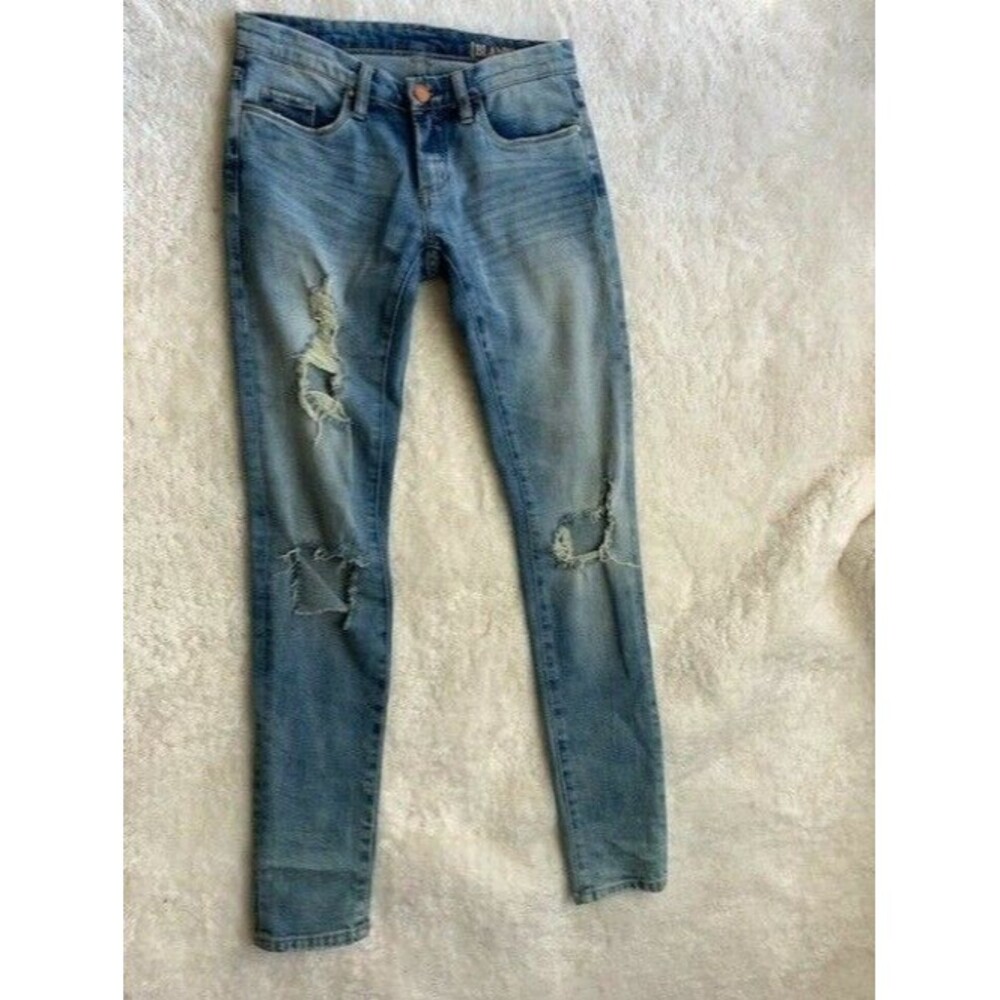 Blank NYC Womens Jeans Size 25 Stretch Light Wash Skinny Ripped Torn Distressed